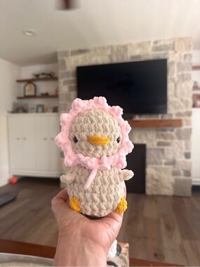 Plush Pink-Lined Lamb Chick Soft Toy for Kids